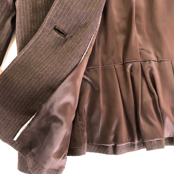 Banana Republic Striped Brown Flax Stretch Blazer - Picture 7 of 8